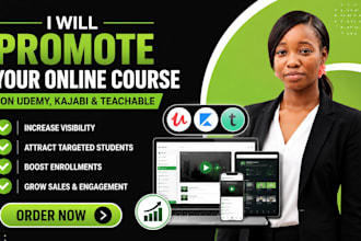 do udemy course promotion online course marketing kajabi and teachable promotion