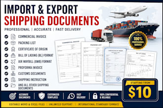 create professional import export shipping documents