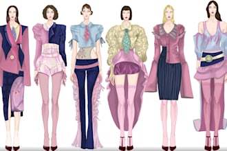 create fashion moodboards and illustrations