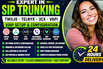 setup sip trunk, vapi, telnyx, twilio, zadarma, voip pbx, 3cx and did porting