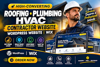 high converting roofing plumbing hvac, contractor website wordpress website wix