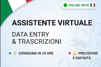 data entry urgente o trascrizioni in italiano in 24 ore