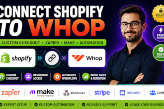 connect shopify to whop custom shopify checkout zapier make whop integration