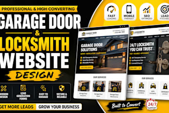 garage door website, locksmith website and garage door repair website