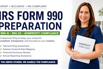 prepare irs form 990n, 990ez for your nonprofit organization
