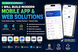 do mobile app development, android, ios apps, react native app development
