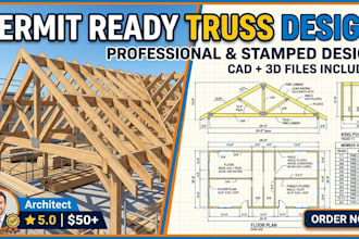 design professional roof truss layout and engineering shop drawings