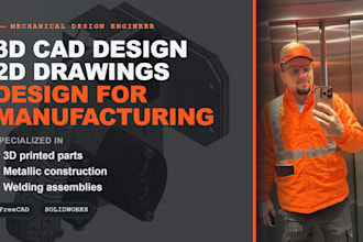 design cad 3d parts and assemblies, and draft them as needed