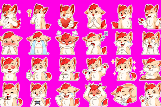 create custom furry stickers telegram stickers discord emotes fursona art