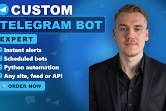 develop a custom telegram bot in python for alerts and automation