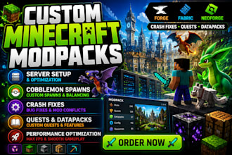 build custom minecraft city modpack minecraft map server setup cobblemon spaw