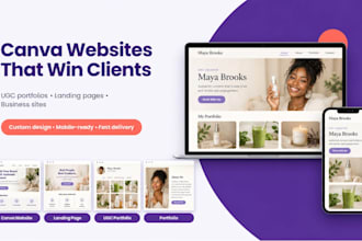 design canva website, ugc portfolio, canva landing page, canva portfolio