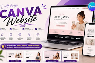 design canva website, ugc portfolio, canva landing page, canva portfolio