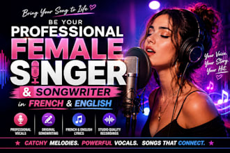 be your professional  female singer, song writer in french and english