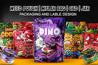 design custom cannabis packaging, weed mylar bags and product labels