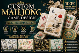 design a premium vector mahjong game with custom assets