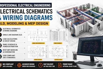 design electrical schematics and wiring diagrams, sld, modeling and mep design