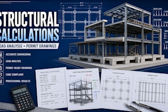 structural calculations, load analysis and permit engineering drawings