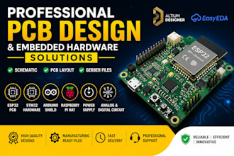 design your esp32 stm32 pcb and schematic in altium or easyeda