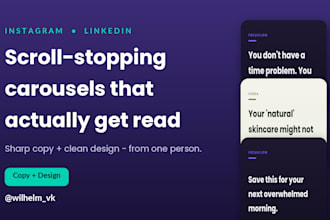 design engaging instagram and linkedin carousels with copy
