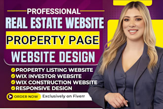 design wix real estate website property listing and property managements website