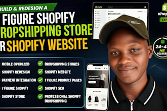design and redesign 7 figure shopify dropshipping store or shopify website