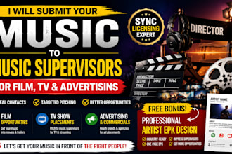 submit your song to music supervisors for film, TV, and advertising placements
