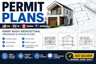 create permit ready architectural plans for USA, UK