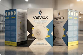 create ecommerce box packaging design and dieline for brand product packaging