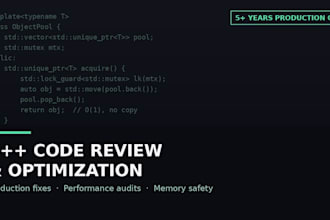 develop, optimize and review cpp code