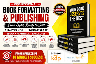 kindle book formatting, paperback and hardcover formatting