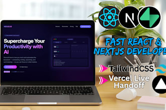 build react nextjs front end website with tailwind css