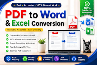 convert PDF to word and excel manually