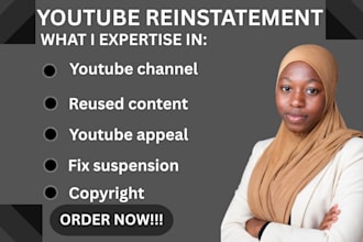 create professional youtube suspension appeals and reinstatement support