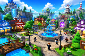 build roblox game development, full game creation, roblox map, roblox scripter