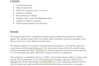 beta read your novel and provide detailed, honest reader feedback