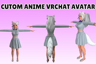 create vrchat avatar, furry avatar, vtuber model, anime character and vrc avatar
