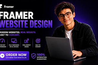 design framer website framer webflow develop  business landing page website seo
