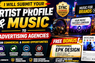 submit your artist profile and music to advertising agencies