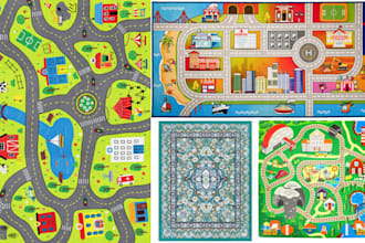 custom kids play rug, children playmat, tabletop game mat, boho picnic rug