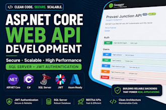 aspnet core web API with sql server and jwt auth