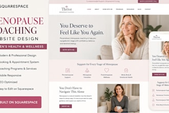 build squarespace menopause coaching website womens health wellness website