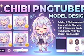 design a custom chibi pngtuber avatar for streaming and obs