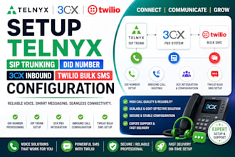 setup telnyx sip trunking did number 3cx inbound twilio bulk sms configuration