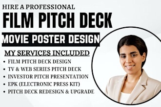 create pitch deck presentation, tv show, epk, podcast, movie poster, ppt design