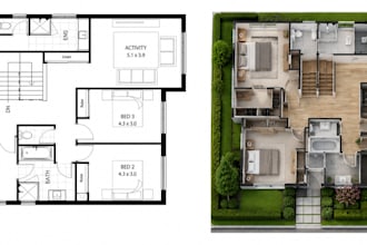 draw accurate 2d floor plan blueprint drawing schematic design sketch to pdf