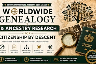 do worldwide genealogy and ancestry research for citizenship by descent