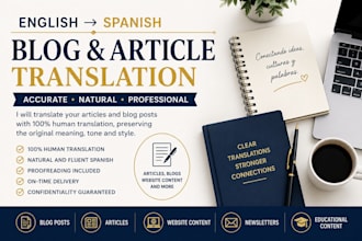 translate articles and blog posts from english to spanish