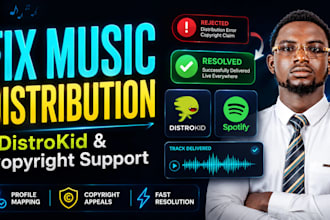 fix music distribution issues and resolve distrokid tunecore copyright claims