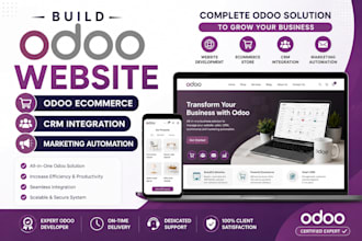 build odoo website, odoo ecommerce, CRM integration, marketing automation